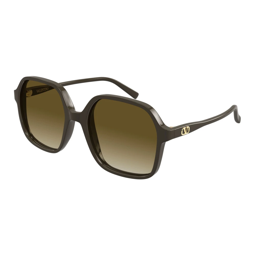 Valentino Women's Brown Sunglasses, 56 Mm, Rectangular Acetate Sunglasses