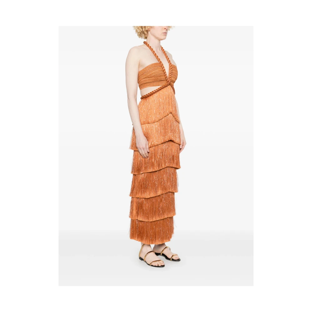 Patbo Oranje Mouwloze Cut-Out Jurk Orange Dames