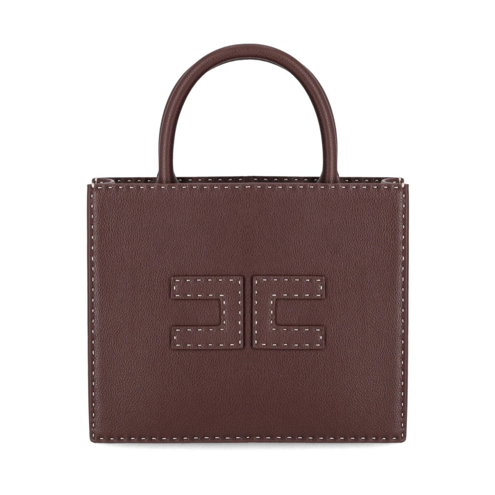 Elisabetta Franchi Cacao handtas met dubbel C-logo Brown Dames