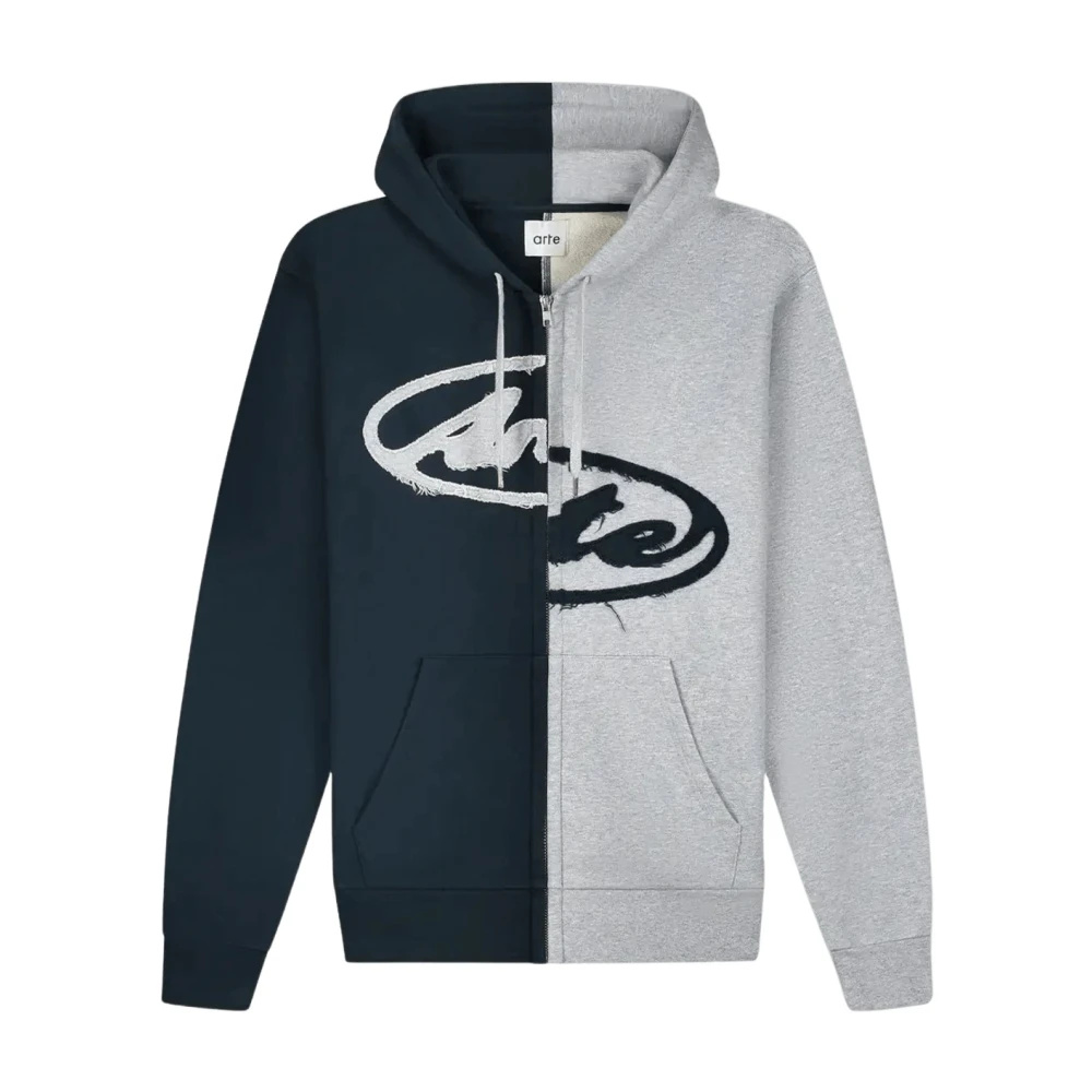 Arte Antwerp Multicolor Split Patch Zip Hoodie - Male - Zip-Throughs - L - Sweatshirts & Hoodies