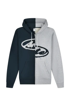 Split Patch Zip Hoodie