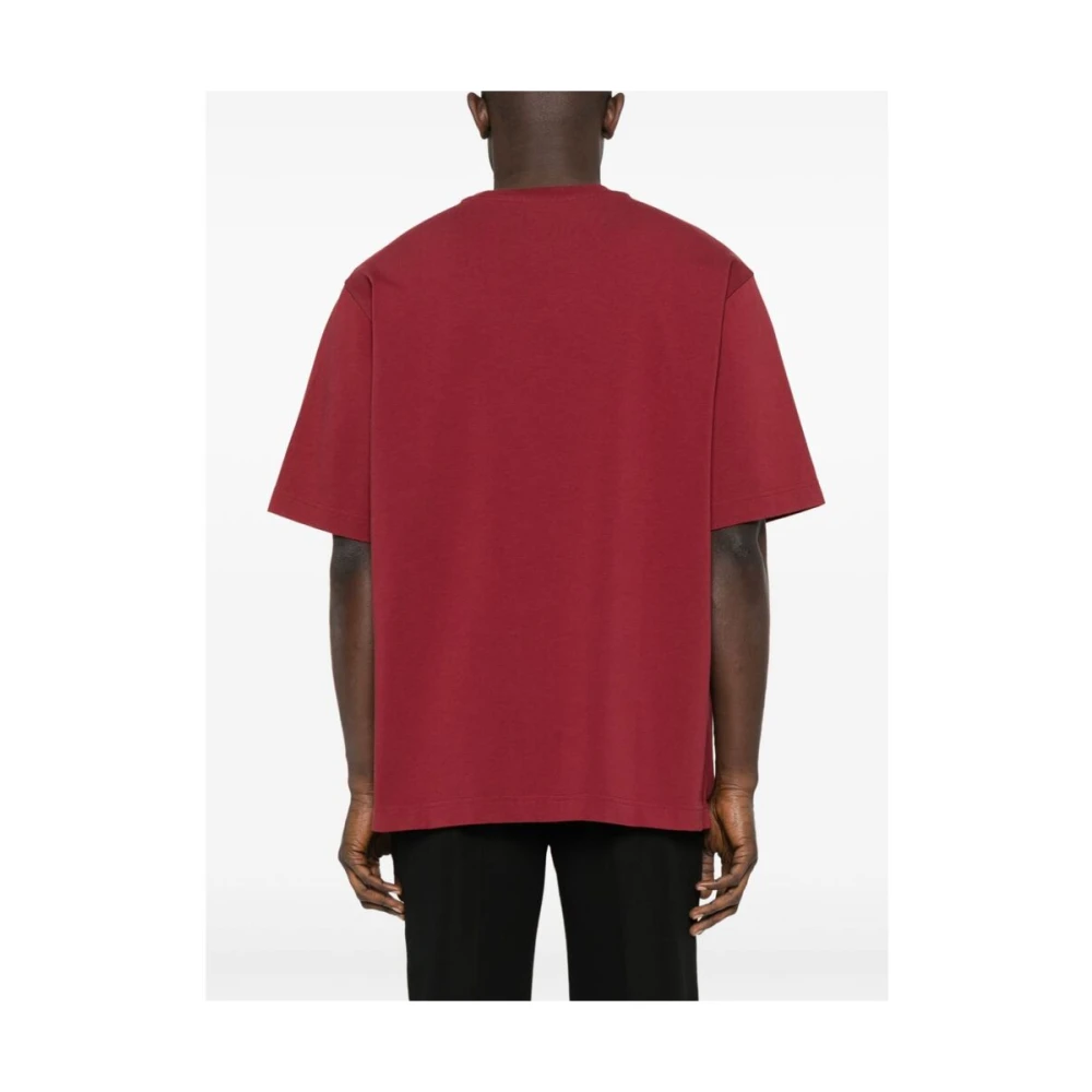 Maison Kitsuné T-shirt met opvallende vossenkop-patch Red Heren