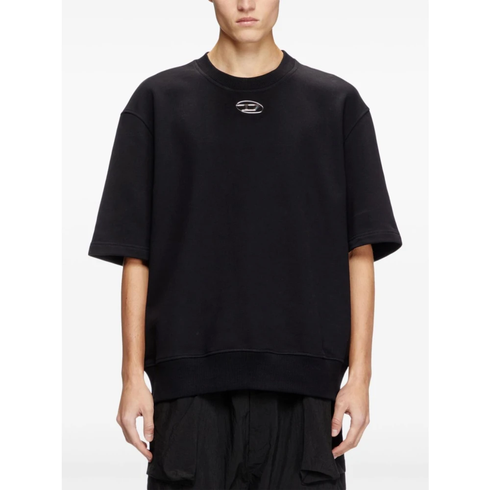 Diesel Zwarte Crew Neck Sweatshirt Stijlvol Black Heren