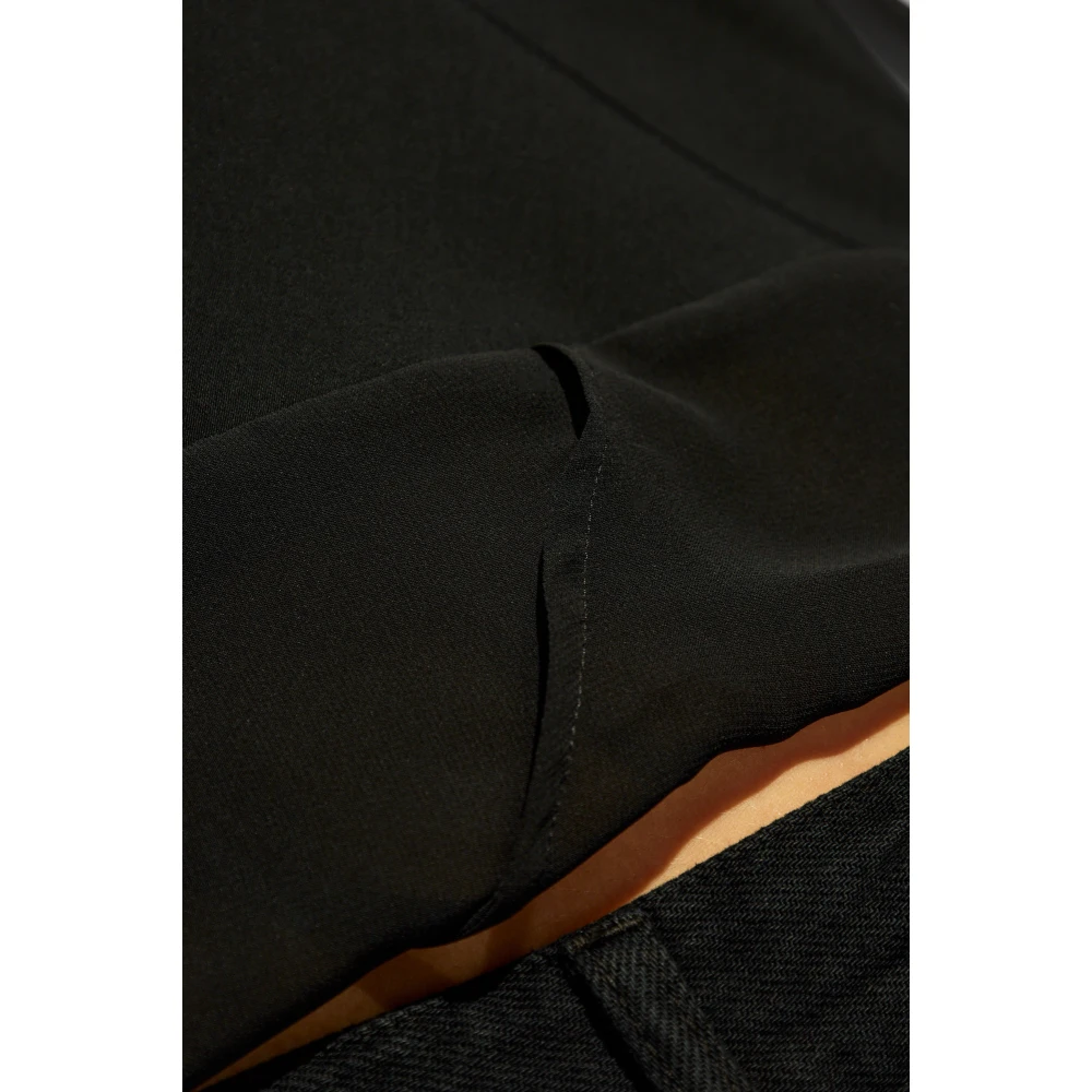MM6 Maison Margiela Double-Layered Top Black Dames