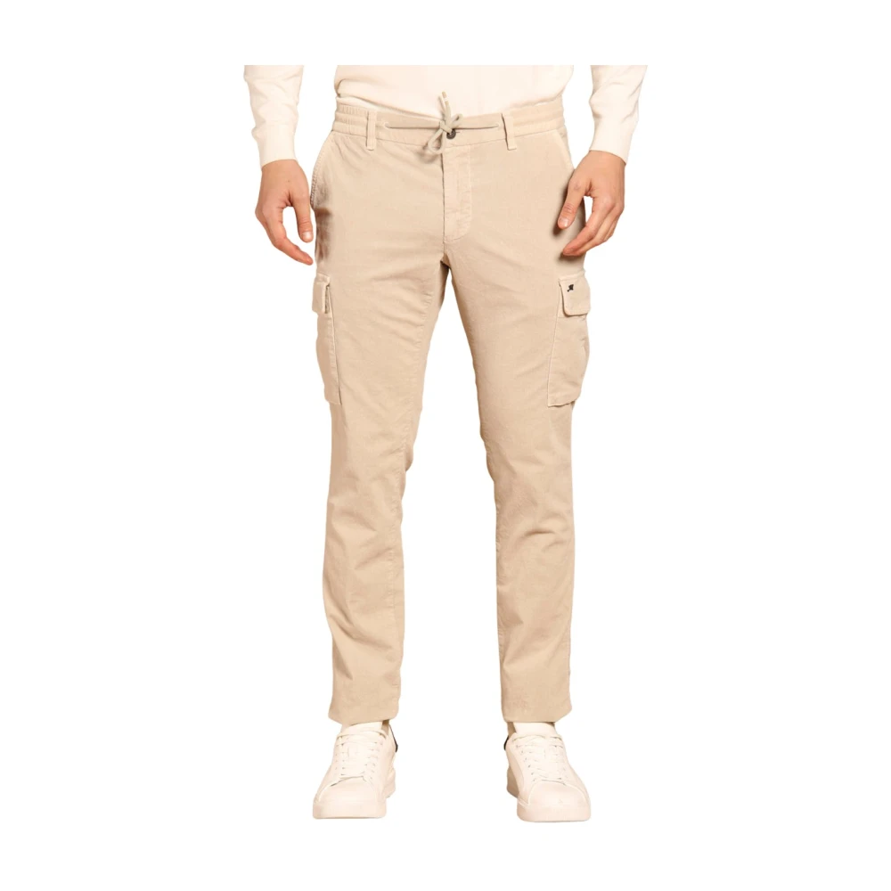 Mason's Fluwelen Cargo Broek Extra Slim Fit Beige Heren