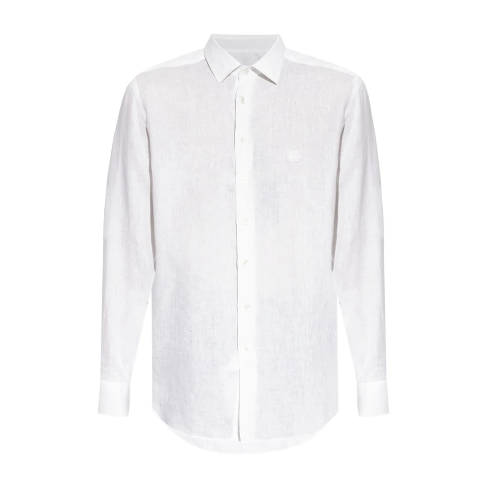 Etro Mannelijk Wit Overhemden Heren, 4XL, Linnen, Linnen Shirt Bianco