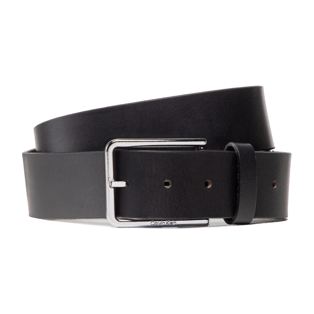 Calvin Klein Leren Riem Herfst Winter Collectie Black Heren