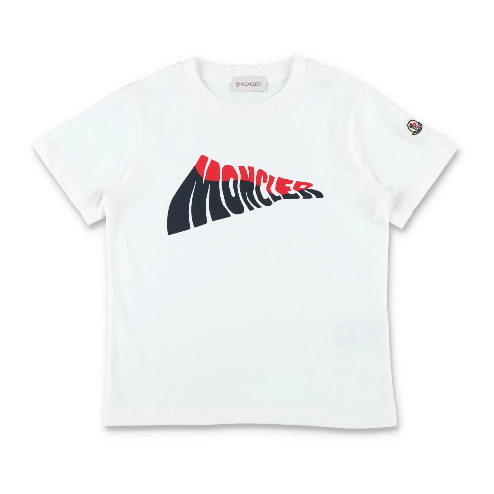 Moncler Boys White T-Shirts,, Wave Logo T-Shirt Size 4 Y