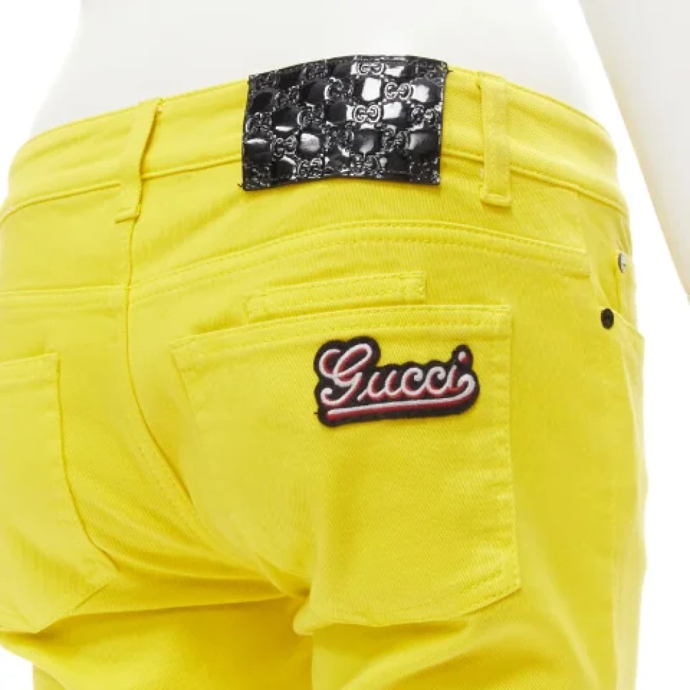 Gucci Vintage Pre-owned Cotton jeans Yellow Dames