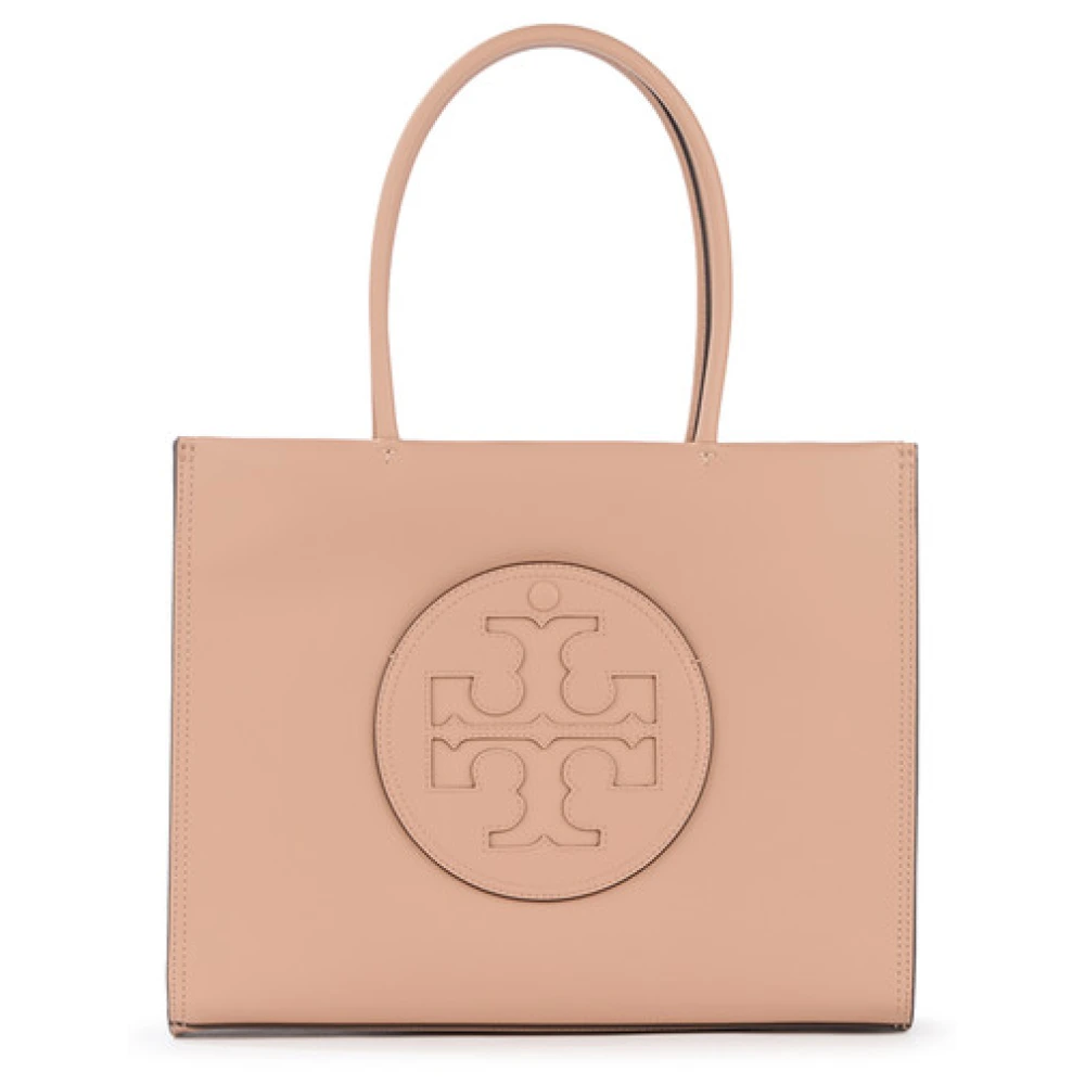 TORY BURCH Ella Small Vegan Leren Tote Beige Dames