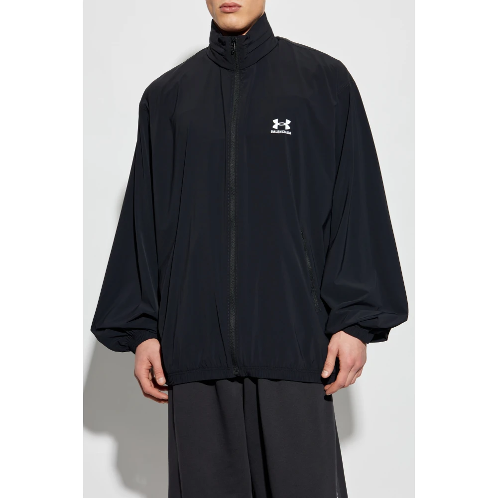 Balenciaga Jas met capuchon opgeborgen in kraag Black Heren
