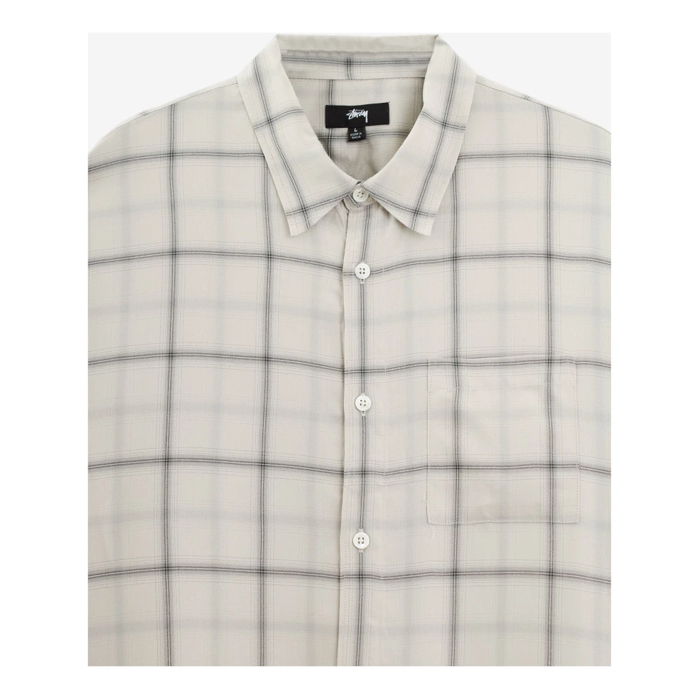 Stüssy Shadow Plaid Rayon Overhemd Beige Heren