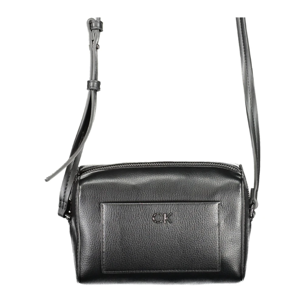 Calvin Klein Zwarte Schoudertas met Ritssluiting Black Dames