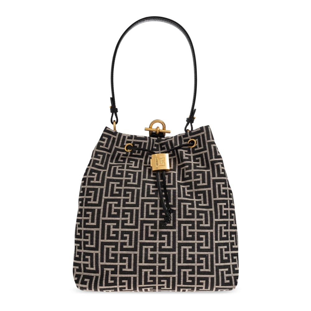 Balmain Donna Nero Pulse Monogram Jacquard Backpack