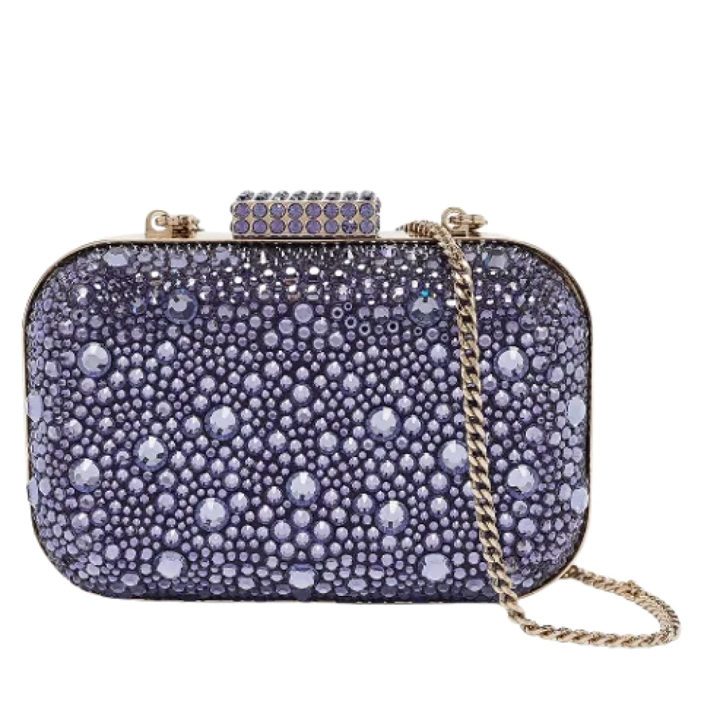 Jimmy Choo Pre-owned Satin clutches Purple Dames