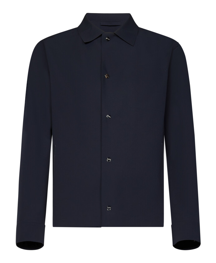 manteau-bleu-deperlant-avec-col-chemise