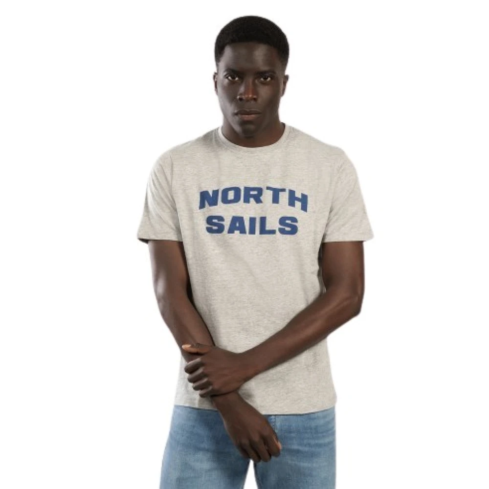 North Sails Biologisch katoenen T-shirt met ronde hals en korte mouwen Gray Heren