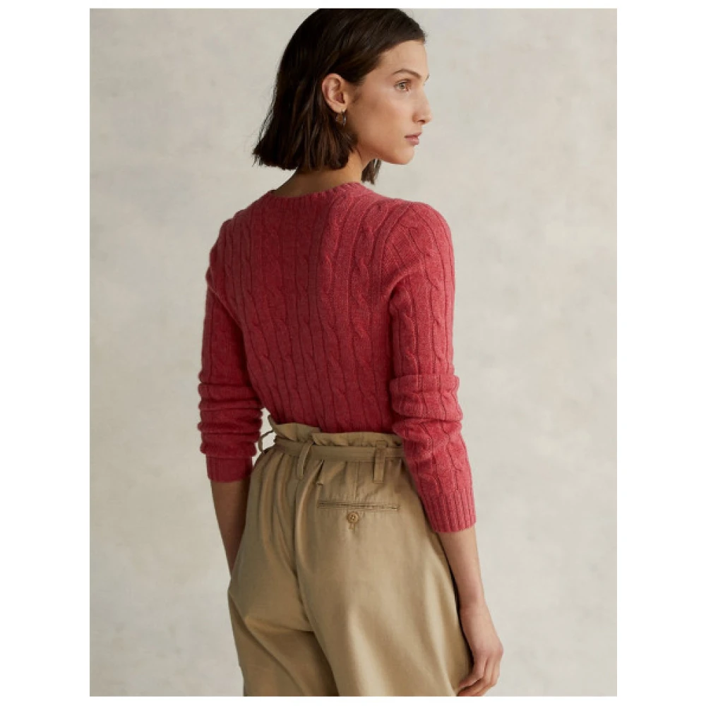Polo Ralph Lauren Julianna Cashmere Twist Trui Red Dames