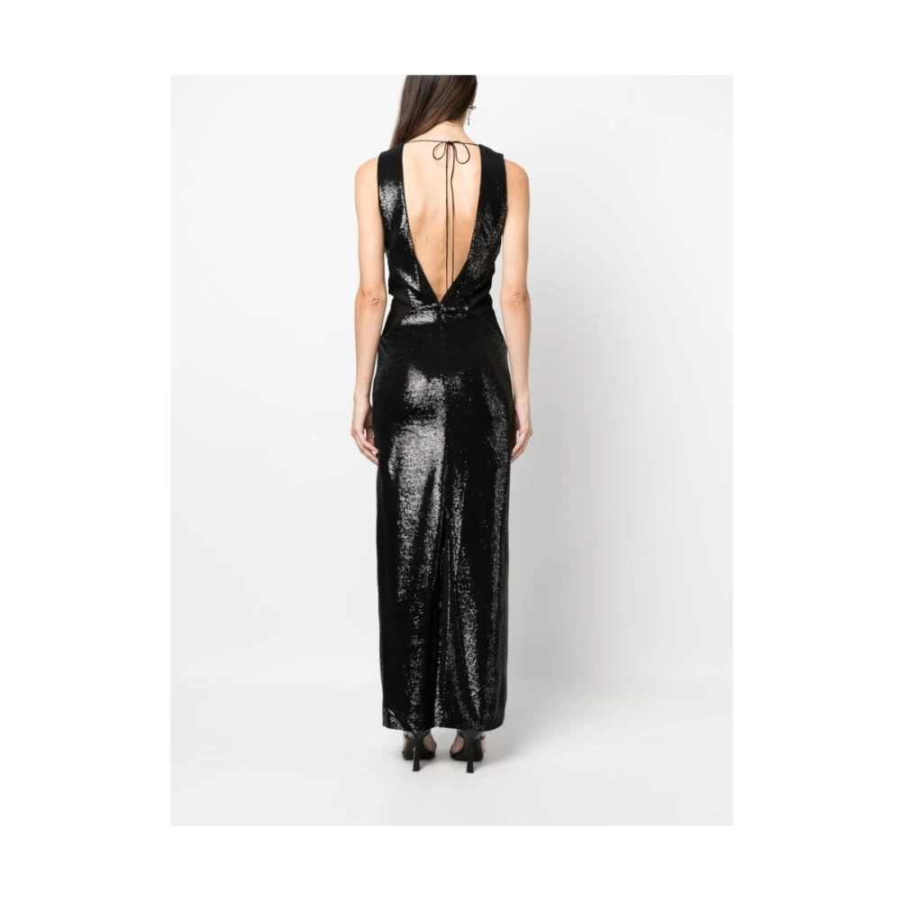 REV Zwarte Pailletten Maxi Jurk Black Dames
