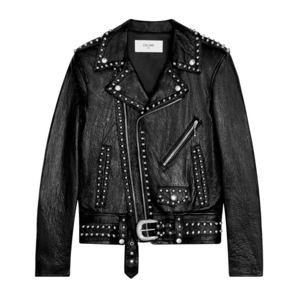 Celine Studded Leren Jas Zwart Black Heren