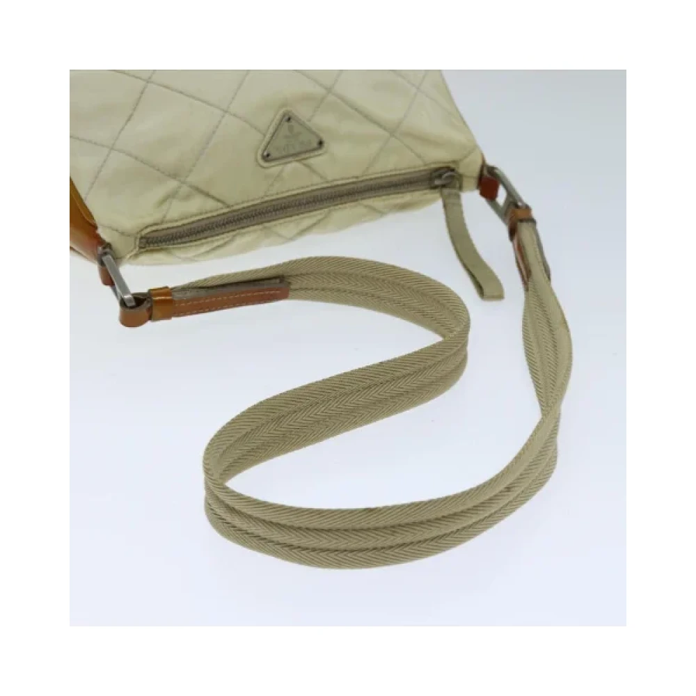 Prada Vintage Pre-owned Nylon prada-bags Beige Dames