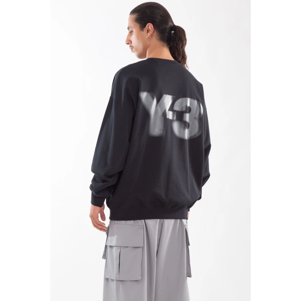 Y-3 Zwart Faded Logo Sweatshirt Black Heren
