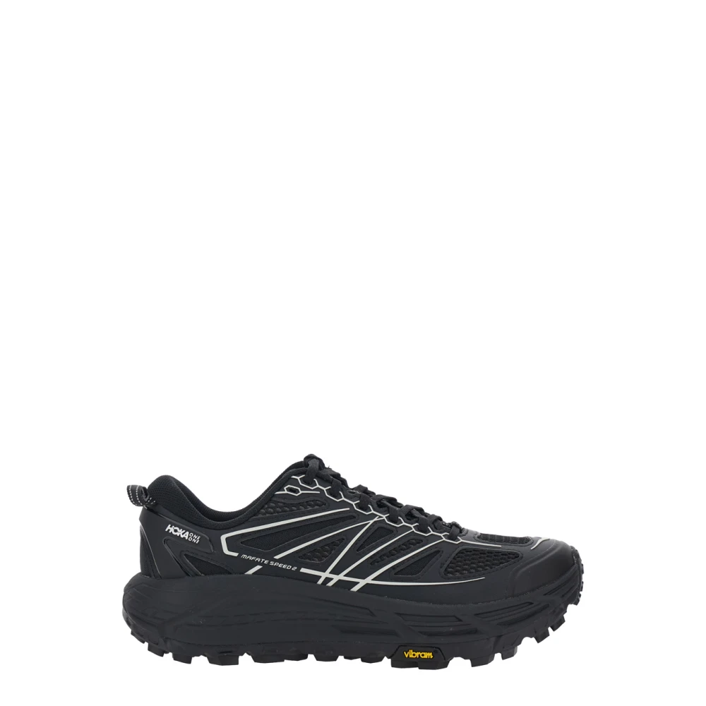 Hoka One One Black Running Shoes, Male, 7 1/2 Uk, U Mafate Speed 2