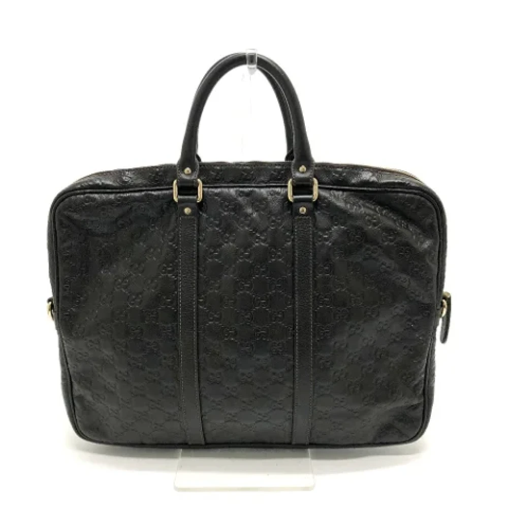 Gucci Vintage Pre-owned Leather gucci-bags Black Heren