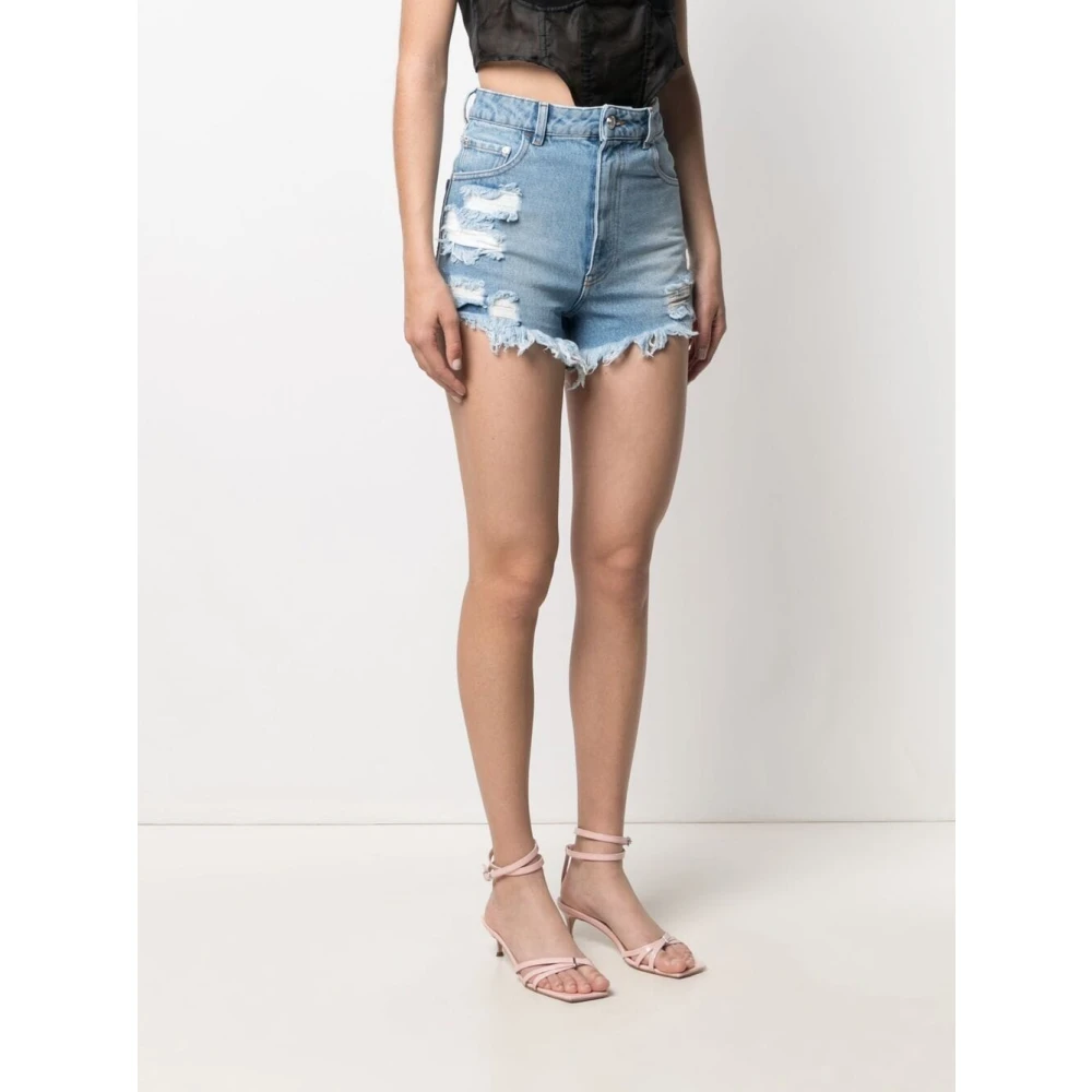 Gcds Denim Shorts voor een stijlvolle look Blue Dames
