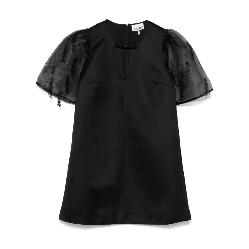 Ganni Elegante Nero Jurk Black Dames
