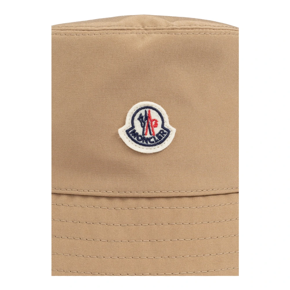 Moncler Muts met logopatch Beige Dames