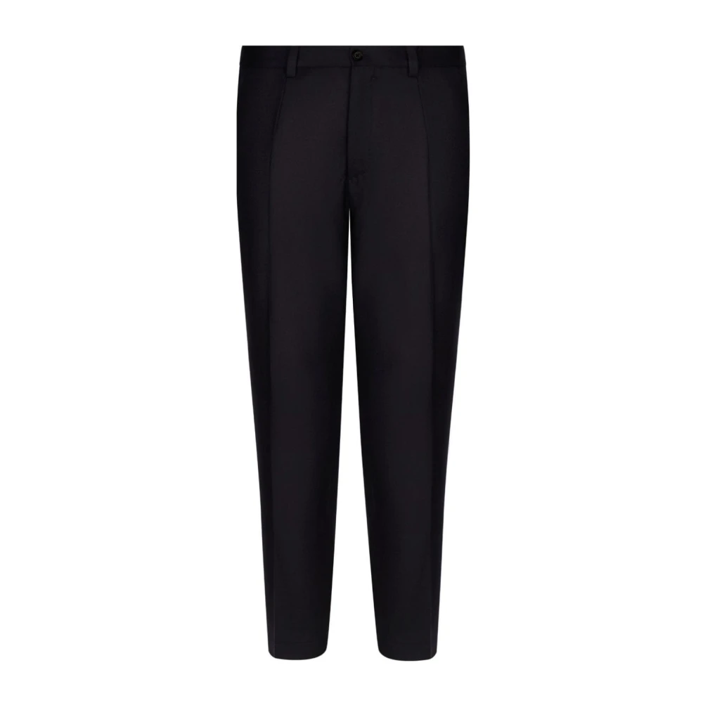 Dolce & Gabbana Navy Blue Wollen Broek Blue Heren