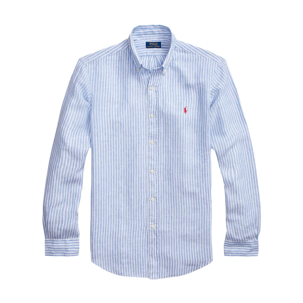 Polo Ralph Lauren Men's Blue Linen Long Sleeve Shirt