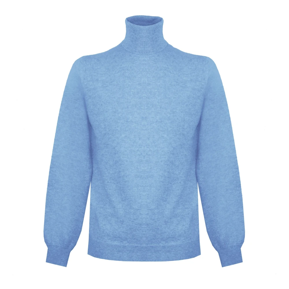 Malo Elegant IJsblauw Kasjmier Hoog Nek Sweatshirt Blue Dames