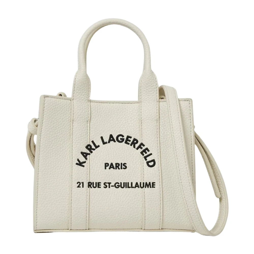 Karl Lagerfeld Women's White Shopping Bags, One Size, Petit Cabas Essentials