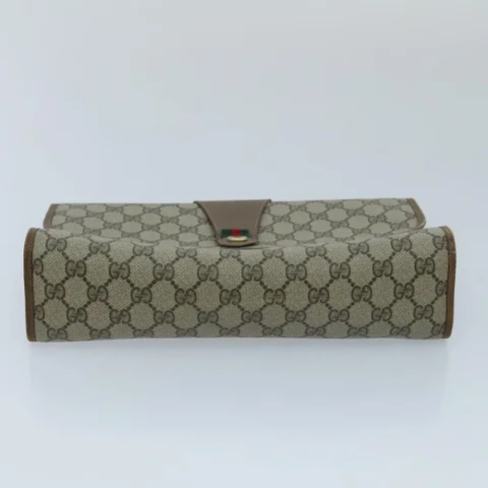 Gucci Vintage Pre-owned Leather clutches Beige Dames