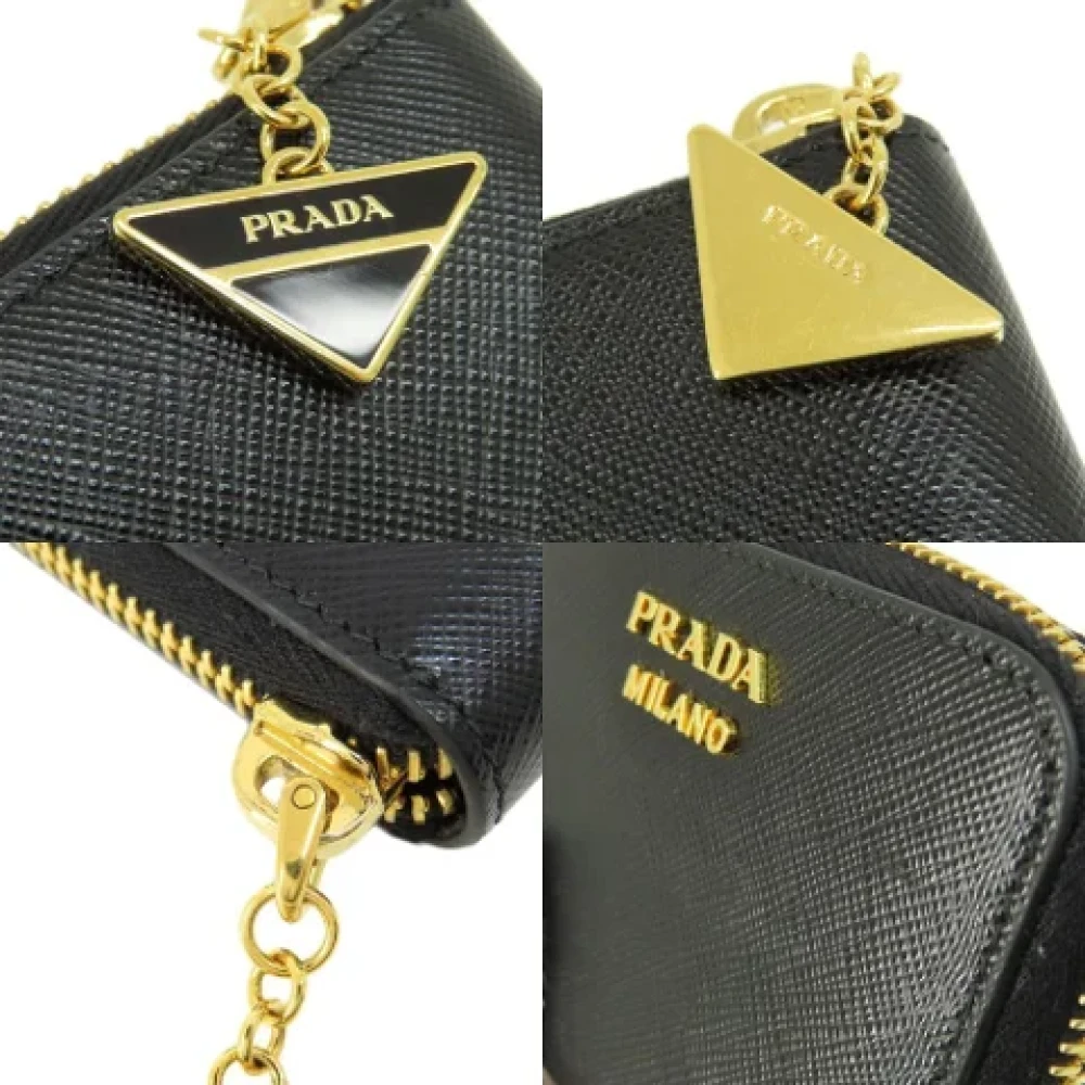 Prada Vintage Pre-owned Leather wallets Black Dames