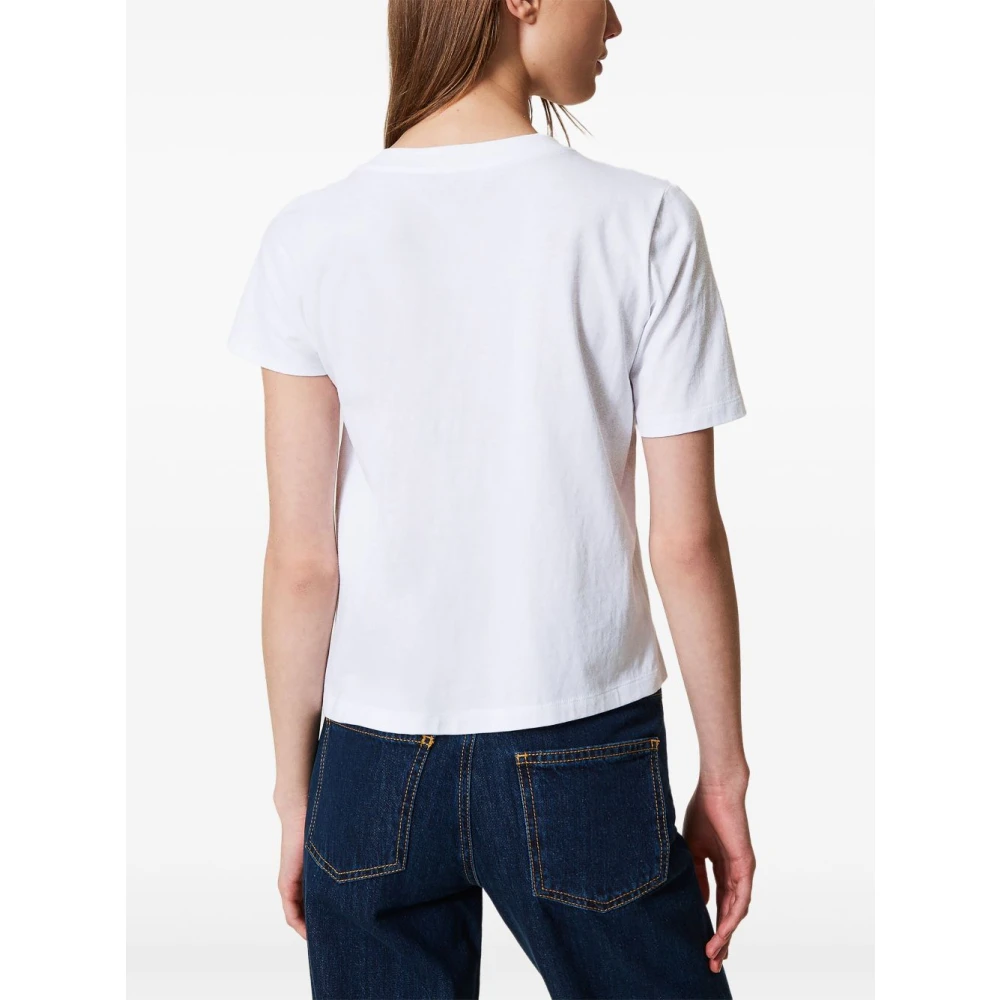 Twinset Witte T-shirts en Polos Kettingbrei White Dames
