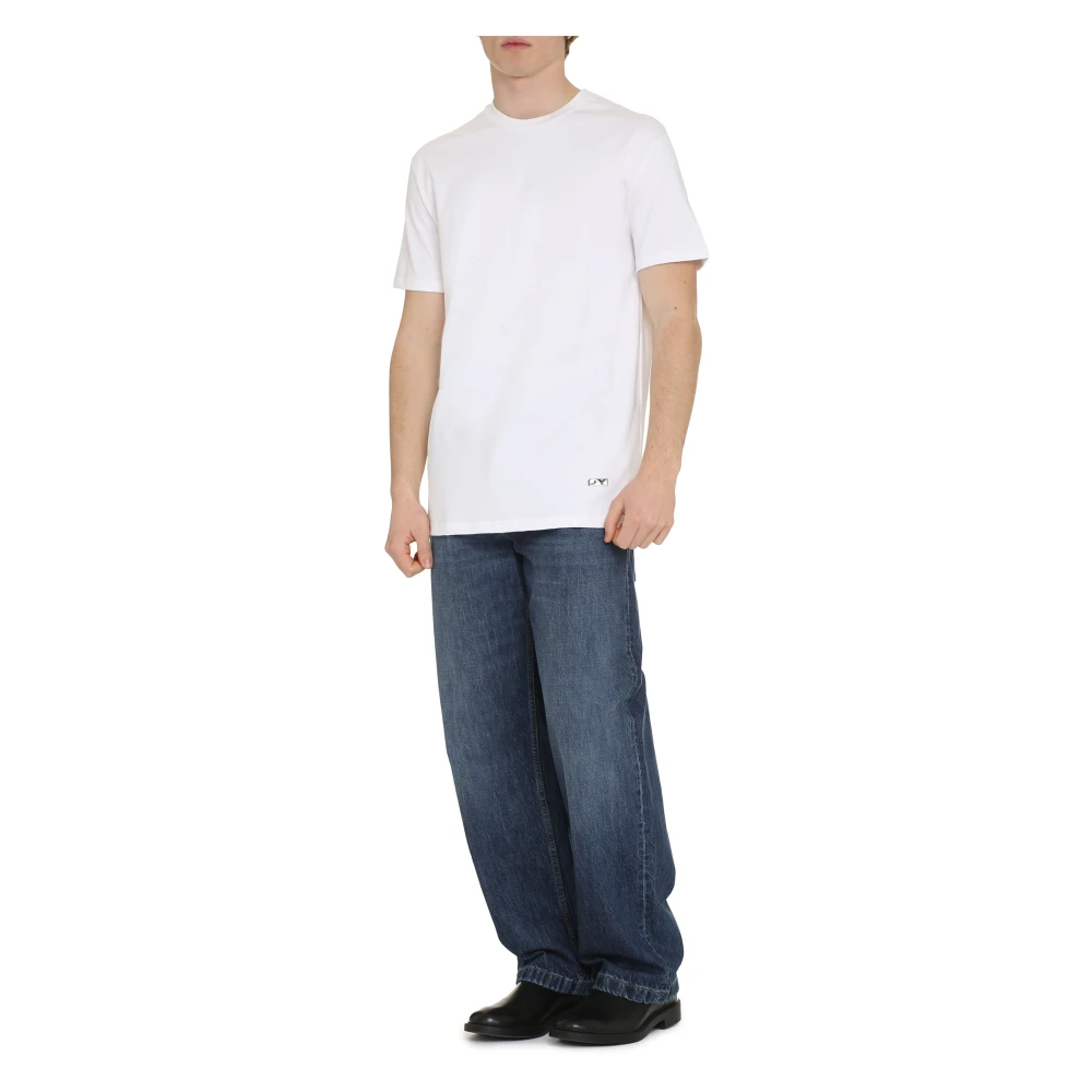 Jil Sander Geribbelde katoenen T-shirt White Heren