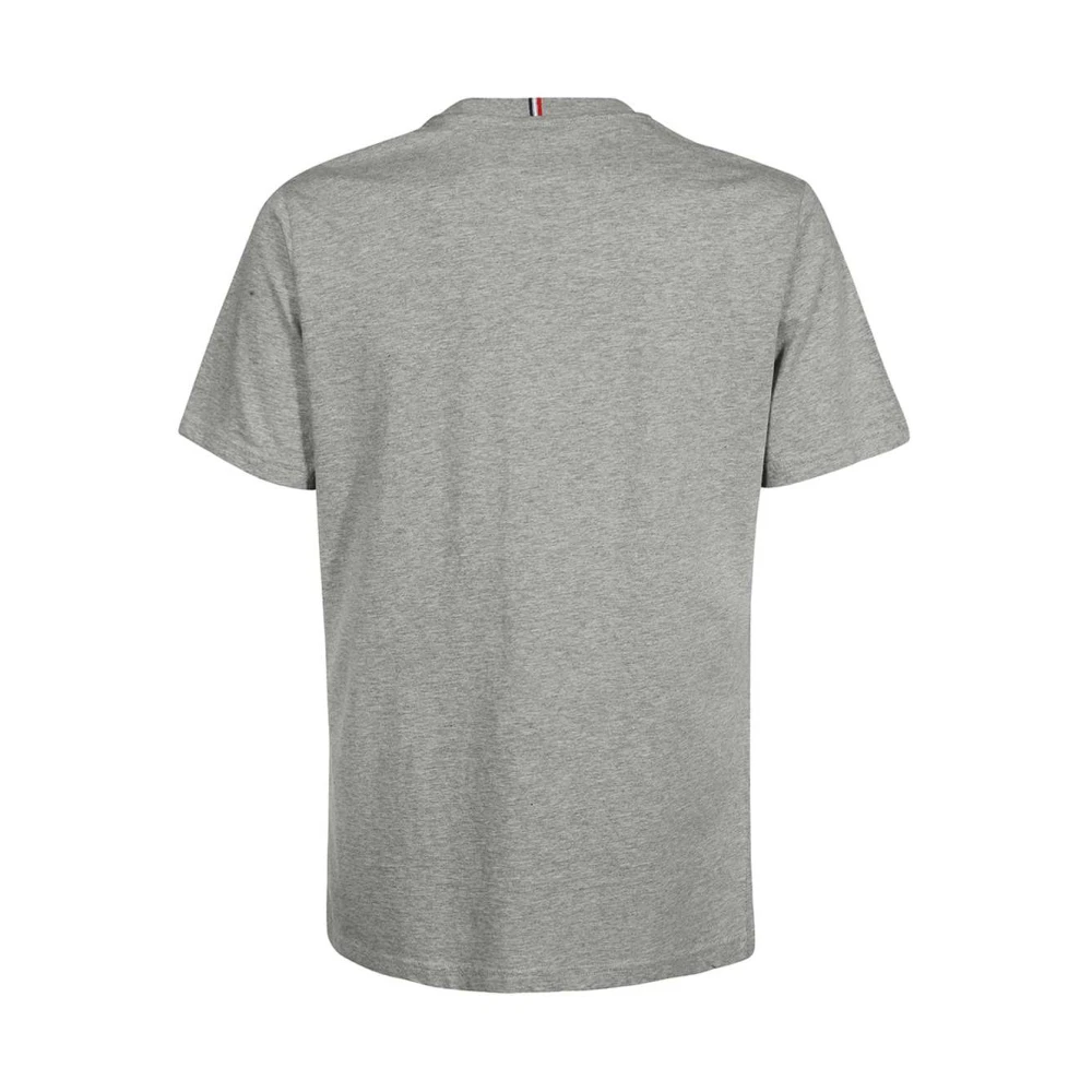 Les Deux Logo Print T-Shirt met Tricolor Detail Gray Heren