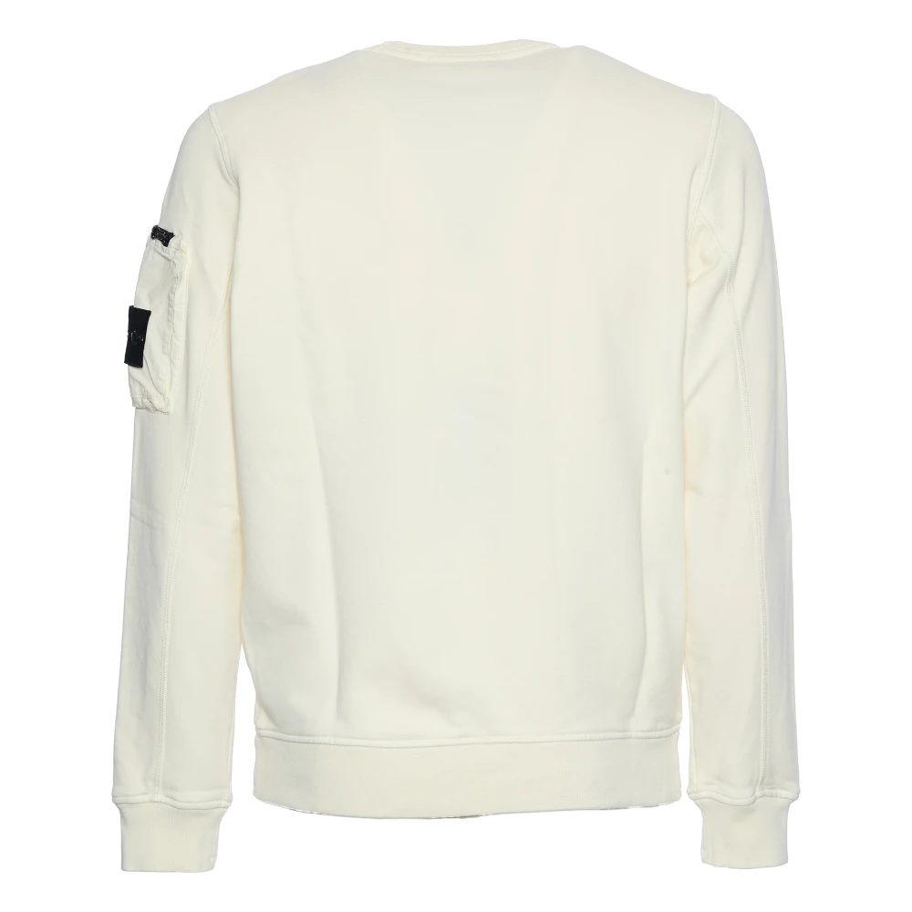Stone Island Katoen Fleece Ritszak Sweatshirt Beige Heren