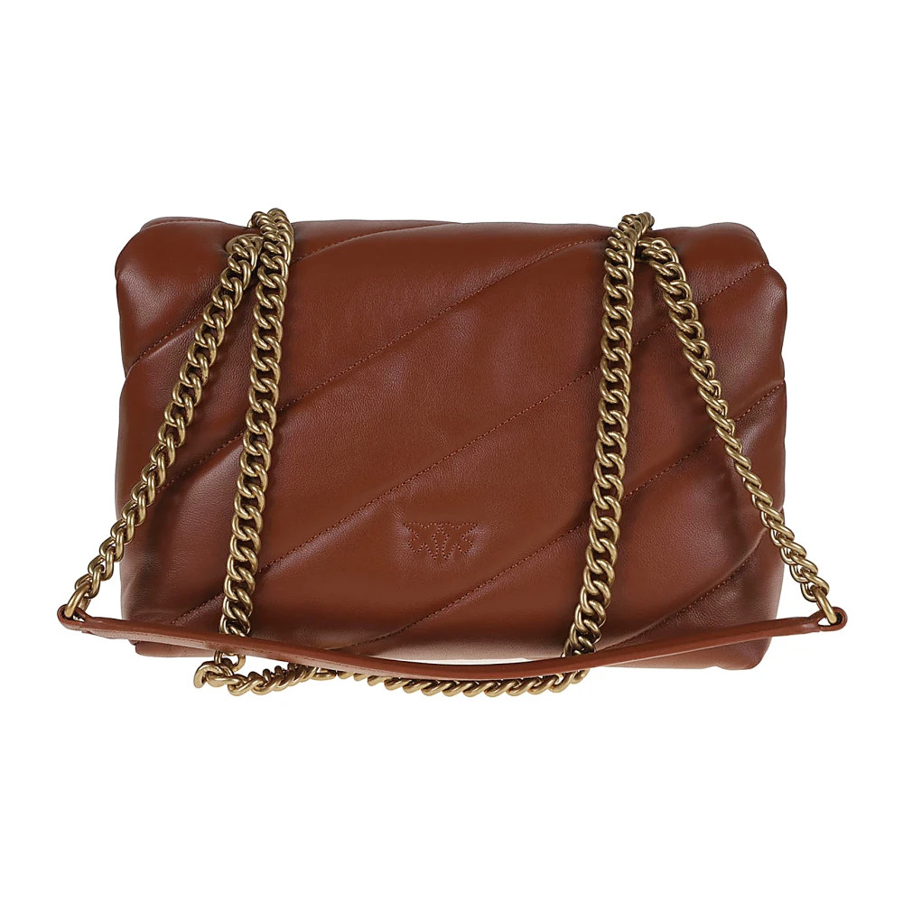 pinko Gewatteerde Metallic Crossbody Tas Brown Dames