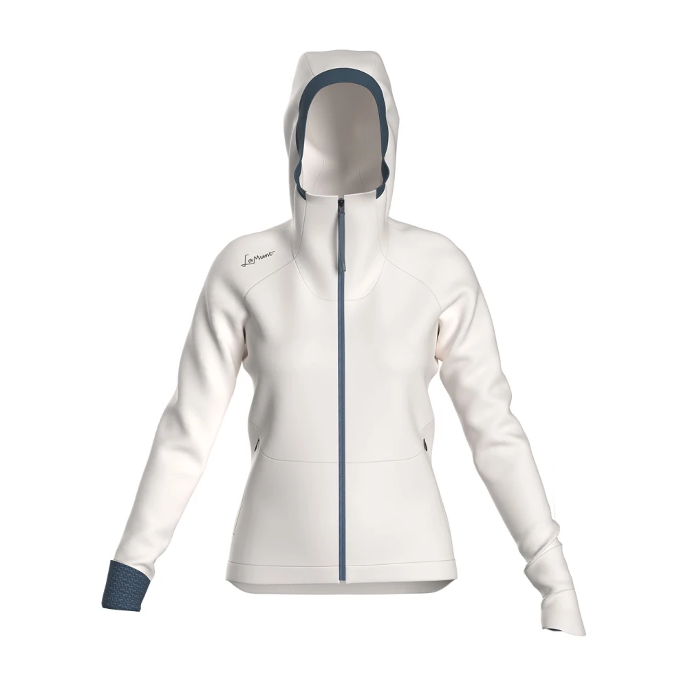 LaMunt Thermische hoodie in mistig wit White Dames