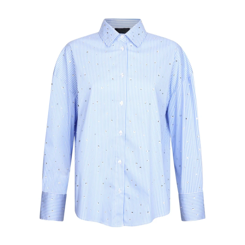 Liu Jo Lichtblauwe Shirt met Strass Steentjes Blue Dames