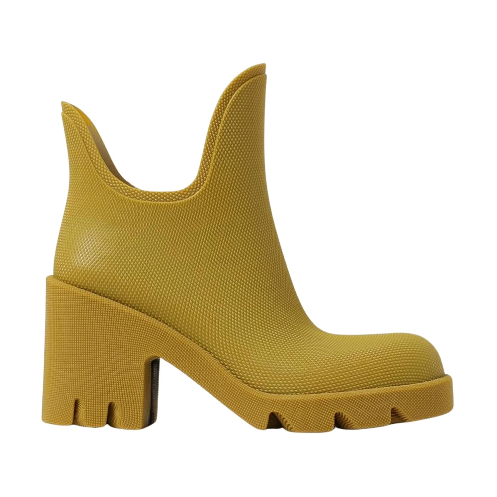 Burberry Women's Yellow Beige Rubber Ankle Boots - Wellies - 3 Uk - Shoes