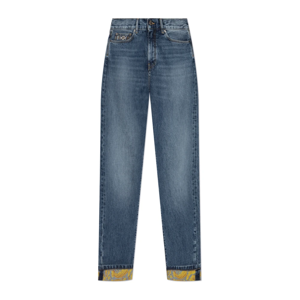 Versace Straight Fit Jeans, Male, W31, Patterned Jeans Blue