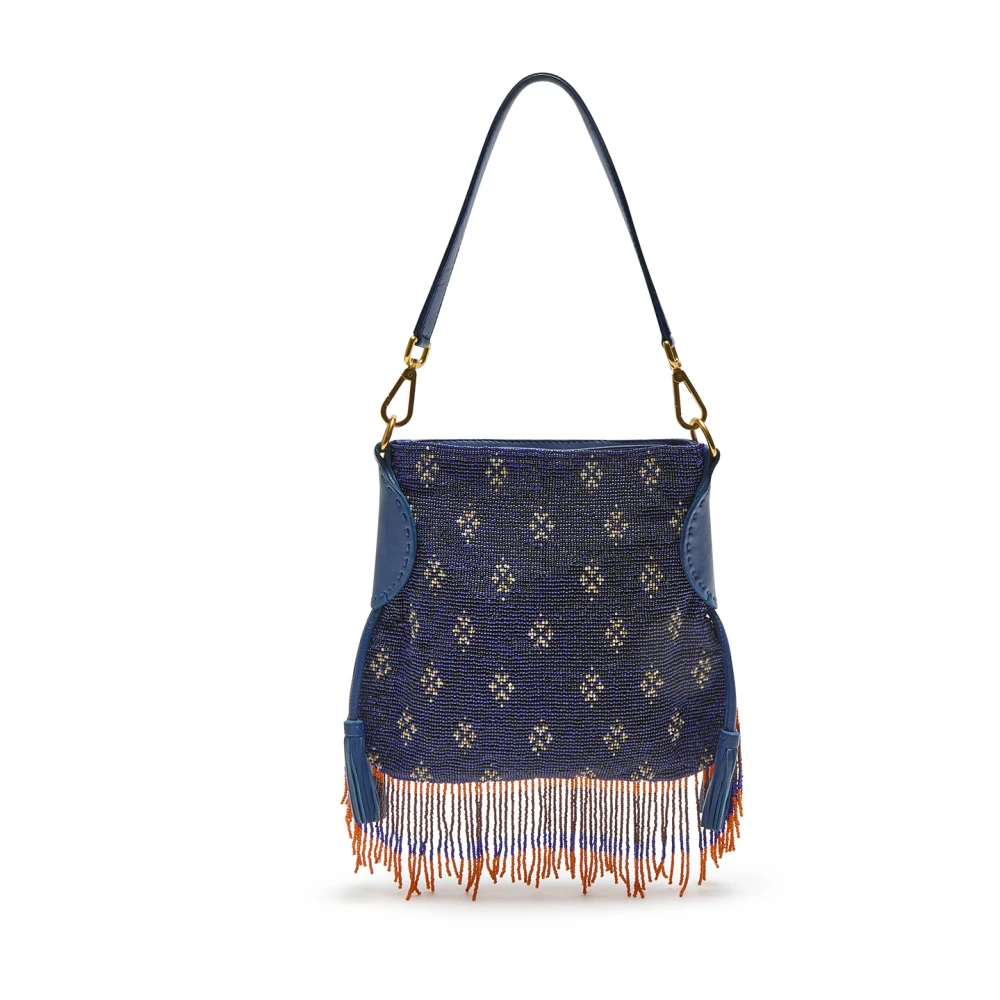 Maliparmi Kleine Leren & Kralen Schoudertas Multicolor Dames
