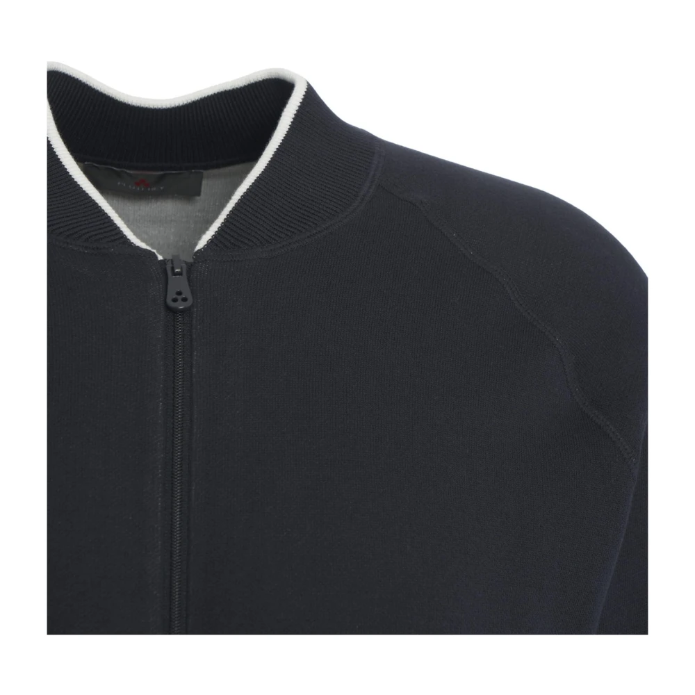 Peuterey Blauwe Sweatshirt met Afneembaar Logo Blue Heren