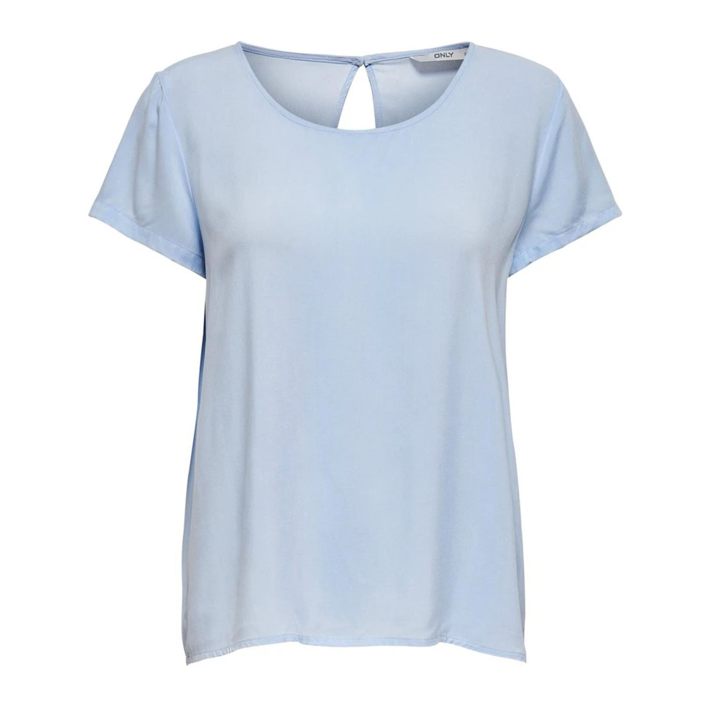Only Lichtblauw Ronde Hals T-shirt Blue Dames