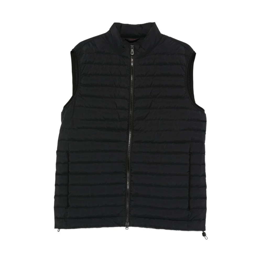 Peuterey Men's Black Moise Quilted Gilet With Zip, Waistcoats, L, Jackets